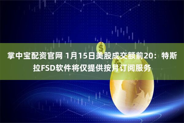 掌中宝配资官网 1月15日美股成交额前20：特斯拉FSD软件将仅提供按月订阅服务