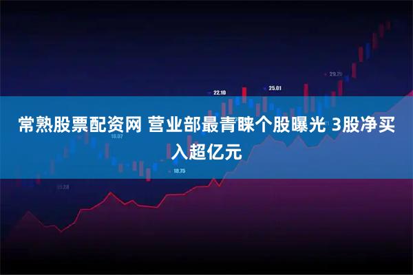 常熟股票配资网 营业部最青睐个股曝光 3股净买入超亿元