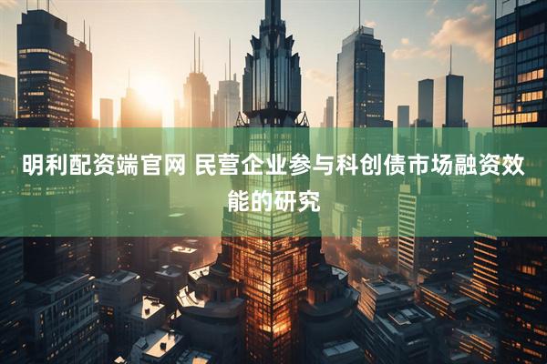 明利配资端官网 民营企业参与科创债市场融资效能的研究